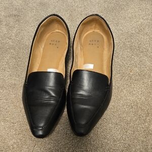 A NEW DAY Black Leather Women's Loafers